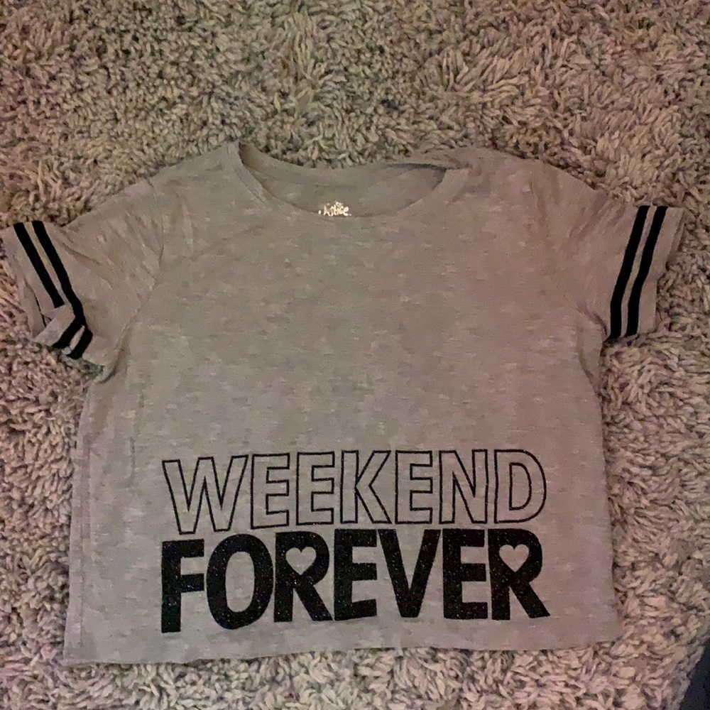Grey crop top from Justice. Size: 12